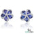 Elegant Tanzanite Blossom Stud Earrings with Diamonds