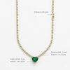 Luxury Heart Cut Emerald Necklace with Diamond Tennis Chain