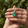 Minimalist Emerald Cut Emerald Pendant - Fine Emerald Jewelry