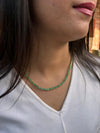Natural emerald tennis necklace for women and girls in 14k solid gold Necklace