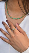 Natural emerald tennis necklace for women and girls in 14k solid gold Necklace