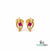 Nature Inspired Round Ruby Leaf Studs - Fine Jewelry for Women
