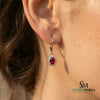 Oval Ruby & Diamond Accent Leverback Earrings - Fine Jewelry Gift for Women