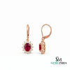 Oval Ruby & Diamond Accent Leverback Earrings - Fine Jewelry Gift for Women