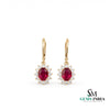 Oval Ruby & Diamond Accent Leverback Earrings - Fine Jewelry Gift for Women