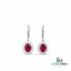 Oval Ruby & Diamond Accent Leverback Earrings - Fine Jewelry Gift for Women