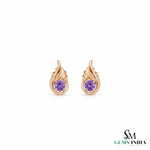 Round Cut Natural Amethyst Stud Earrings – Elegant Jewelry Gift For her
