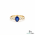 Oval Blue Sapphire Ring With Sparkling Diamond Details - Promise ring