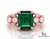 2.80 carat Octagon Natural Emerald And Diamond Engagement Ring in 18k gold Gift For Her