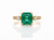 Classic Octagon Cut Natural Emerald 4 carat Engagement Ring in 14K Gold Promise Ring