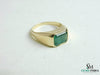 Certified Natural Emerald Cut Zambian Emerald Ring: 18k Solid Gold Solitaire