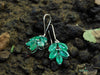 1.80 carat Marquise Shaped Genuine Emerald Leaf Drop Dangle Earrings