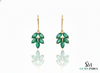 1.80 carat Marquise Shaped Genuine Emerald Leaf Drop Dangle Earrings