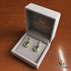 5.50 carat Oval Natural Emerald and Diamond Dangle Earrings in 14K Gold Green Gemstone Jewelry