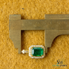 Emerald Cut Natural Emerald and Diamond Halo Pendant in 14K Gold Elegant Birthstone Jewelry