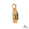 Emerald Cut Natural Emerald and Diamond Halo Pendant in 14K Gold Elegant Birthstone Jewelry