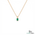 Classic 2.30 carat Emerald cut Natural Emerald Pendant Necklace in 14K Gold Gift for Her