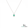 Classic 2.30 carat Emerald cut Natural Emerald Pendant Necklace in 14K Gold Gift for Her