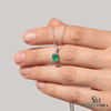 Classic 2.30 carat Emerald cut Natural Emerald Pendant Necklace in 14K Gold Gift for Her