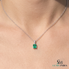 Classic 2.30 carat Emerald cut Natural Emerald Pendant Necklace in 14K Gold Gift for Her
