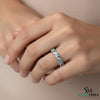Luxury Aquamarine & Diamond Wave Band Ring - Diamond Twist Ring