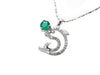 1.10 Carats Natural Emerald and diamond Dolphin Pendant for Womans in 14k Solid Gold