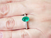 1 carat Oval Cut Natural Emerald and Diamond Ring in 14K Gold Classic Solitaire Design