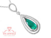 4.50 carat Natural Emerald Drop Pendant Infinity Loop Design with Diamond Halo Timeless Gold Necklace Gift