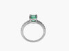 2 carat Emerald cut Engagement Ring Natural Zambian Emerald and Diamonds in 14k Solid Gold Ring