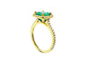 1.33 Carats Octagon Cut Natural Emerald And Diamond Ring For Womans in 14k Solid Gold Unique Gold Ring For her