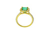 1.33 Carats Octagon Cut Natural Emerald And Diamond Ring For Womans in 14k Solid Gold Unique Gold Ring For her