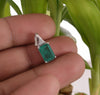 2.20 carat Emerald-Cut Natural Emerald Pendant Necklace in 14K Gold with Diamond Accents