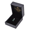 2.10 carat Emerald Cut Natural Emerald Pendant Necklace in 14k gold with Diamond Accent Bail Design