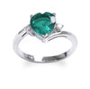 2 carat Heart Shape Natural Emerald and Diamond Ring 14k gold Emerald Engagement Ring