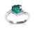 2 carat Heart Shape Natural Emerald and Diamond Ring 14k gold Emerald Engagement Ring