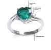2 carat Heart Shape Natural Emerald and Diamond Ring 14k gold Emerald Engagement Ring