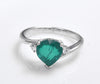 2 carat Heart Shape Natural Emerald and Diamond Ring 14k gold Emerald Engagement Ring