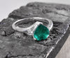 2 carat Heart Shape Natural Emerald and Diamond Ring 14k gold Emerald Engagement Ring