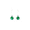 1.50 carat Real Emerald and Diamond Dangle Earrings in 14K Gold Minimalist Leverback Design