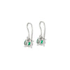 1.50 carat Real Emerald and Diamond Dangle Earrings in 14K Gold Minimalist Leverback Design