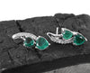 3.50 carat Green Natural Emerald Heart Drop Earrings Sparkling Diamond Curve