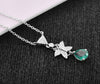 Butterfly Natural Emerald Pendant Necklace Pear Cut Green Gemstone in 14K gold&nbsp;