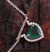 Romantic Natural Emerald Heart Necklace Green Gemstone with Diamond Frame Symbol of Love and Elegance