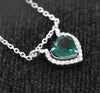 Romantic Natural Emerald Heart Necklace Green Gemstone with Diamond Frame Symbol of Love and Elegance
