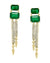 4.30 carat Emerald cut Emerald Natural Emerald And Diamond Dangle Earrings in 14k Gold