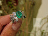 Oval Emerald And Diamond Engagement Ring in 18k Solid Gold Vintage Scroll Band Engagement Ring