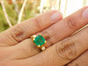 Classic Octagon Cut Natural Emerald 4 carat Engagement Ring in 14K Gold Promise Ring