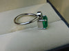 Double Emerald Open Ring in 14k Gold – Square & Round Cut Green Gemstone Band