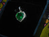 2.20 carat Genuine Emerald Heart Pendant with Diamond in 14K Gold