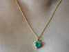 2.20 carat Natural Emerald Heart Pendant in Gold with Diamond Accents Elegant Gift for Her